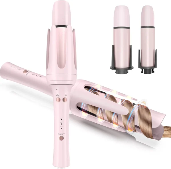 BESTOPE PRO Automatic Curling Iron Hair Curler, Replaceable Curling Wand with 2 Sizes Barrel (1", 1.25") & 3 Temps, Hair Waver