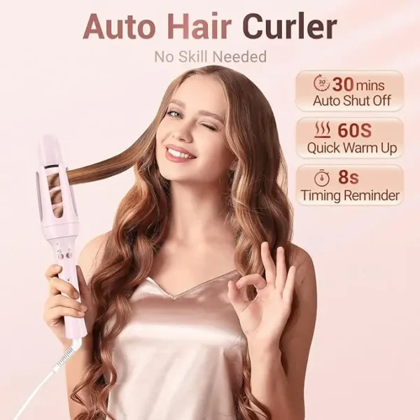 BESTOPE PRO Automatic Curling Iron Hair Curler, Replaceable Curling Wand with 2 Sizes Barrel (1", 1.25") & 3 Temps, Hair Waver - Image 3