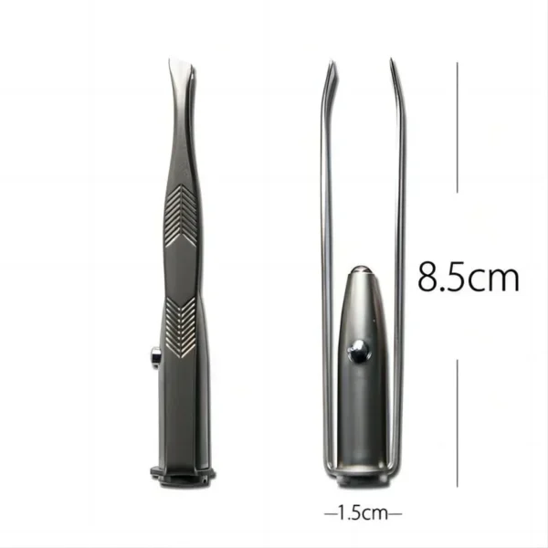 1pc Portable Stainless Steel Smart Design Eyebrow Hair Remove Tweezer with LED Light Makeup Tool Mini Eyebrow Tweezers - Image 6