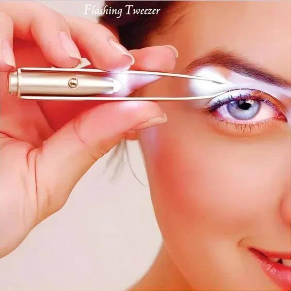 1pc Portable Stainless Steel Smart Design Eyebrow Hair Remove Tweezer with LED Light Makeup Tool Mini Eyebrow Tweezers - Image 5