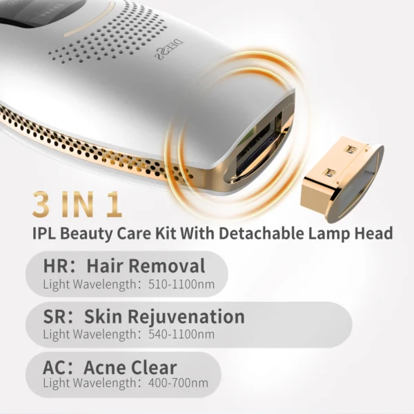 DEESS GP590 PLUS 3in1 Laser Epilator Hair Removal Permanent 0.9s Painless Cool Ipl Laser Hair Removal Machine Unlimited Flashes - Image 5